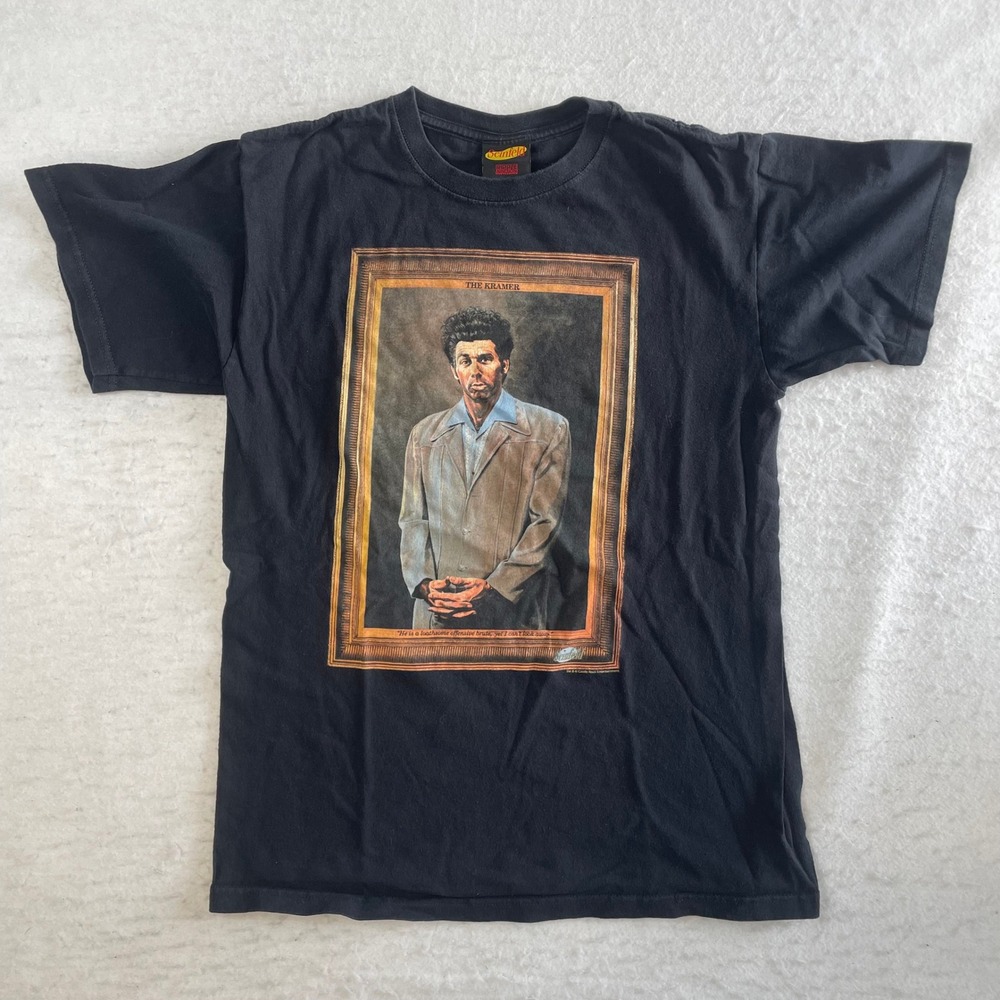 Ripple Junction Seinfeld The Kramer Portrait T-Shirt Medium Black Graphic Tee